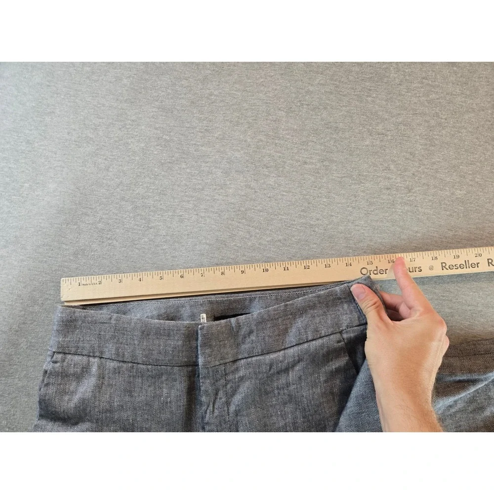 Banana Republic Wide Leg Pants Womens 4 Gray Blue Linen Blend High Rise Crop